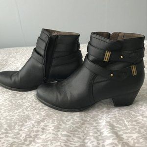 Black Leather Booties